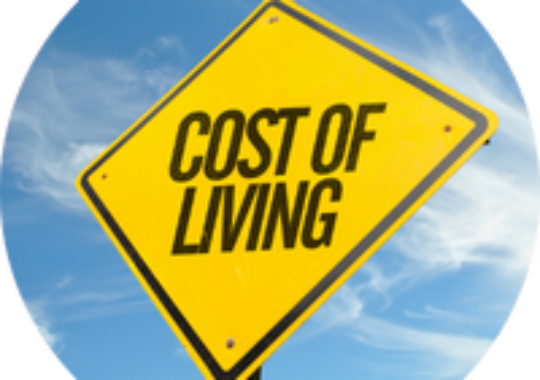 Sign saying cost of living