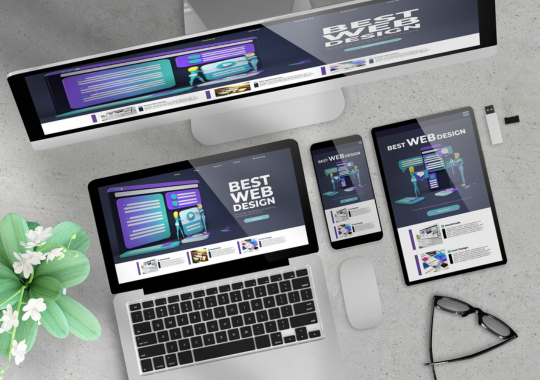 Website design concepts on different devices